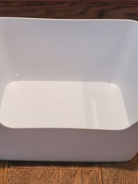 Storage Bin w/Handles - Plastic - White (Top: 13"L x 10"W x 6.75"H)